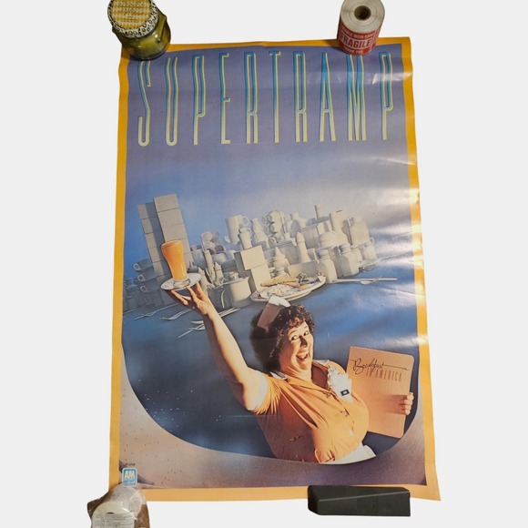 Supertramp Breakfast In America 24x36 Vintage 1979 A&M Record Album Promo Poster
